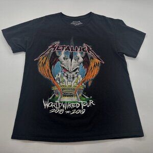 Metallica T Shirt Mens Large Black World Wired Tour 2018 2019 Concert Skull Tee